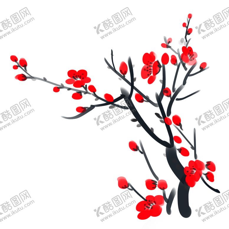 编号：24988405060611091546【酷图网】源文件下载-中国风水墨梅