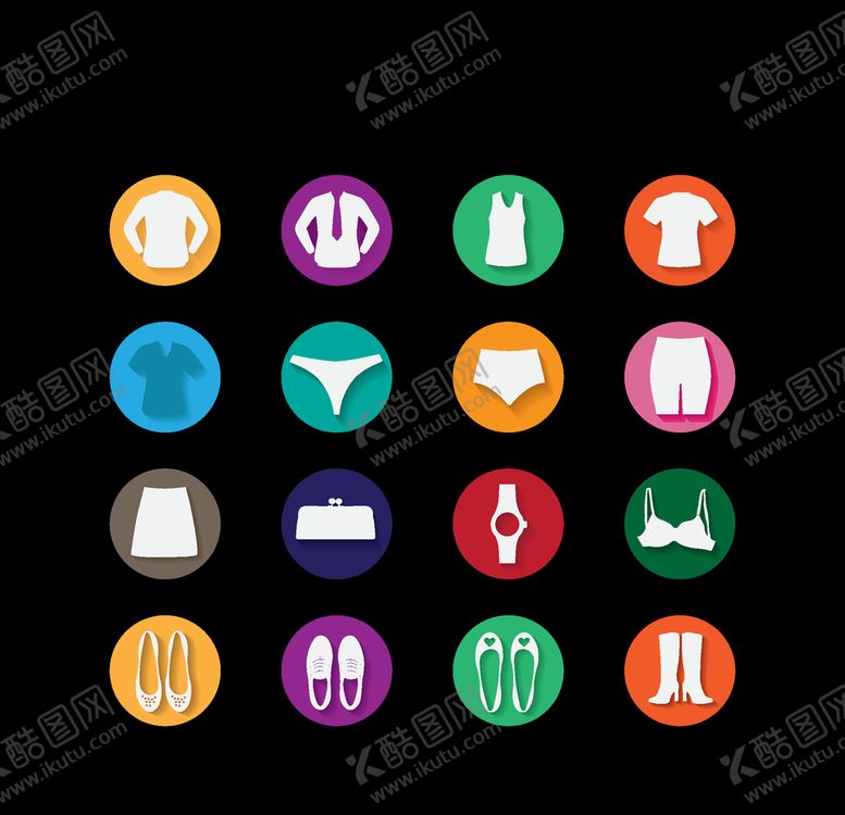 编号：10274707051727053586【酷图网】源文件下载-服装分类图标