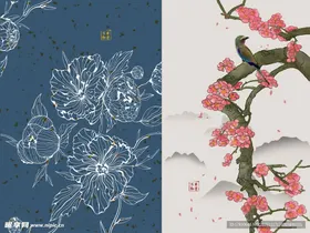 古典雅致中式花瓶图案