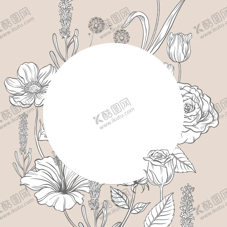 编号：64725309141731328560【酷图网】源文件下载-线描花朵玫瑰rose
