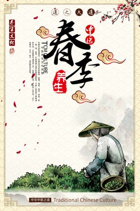中国风中医文化四季养生展板