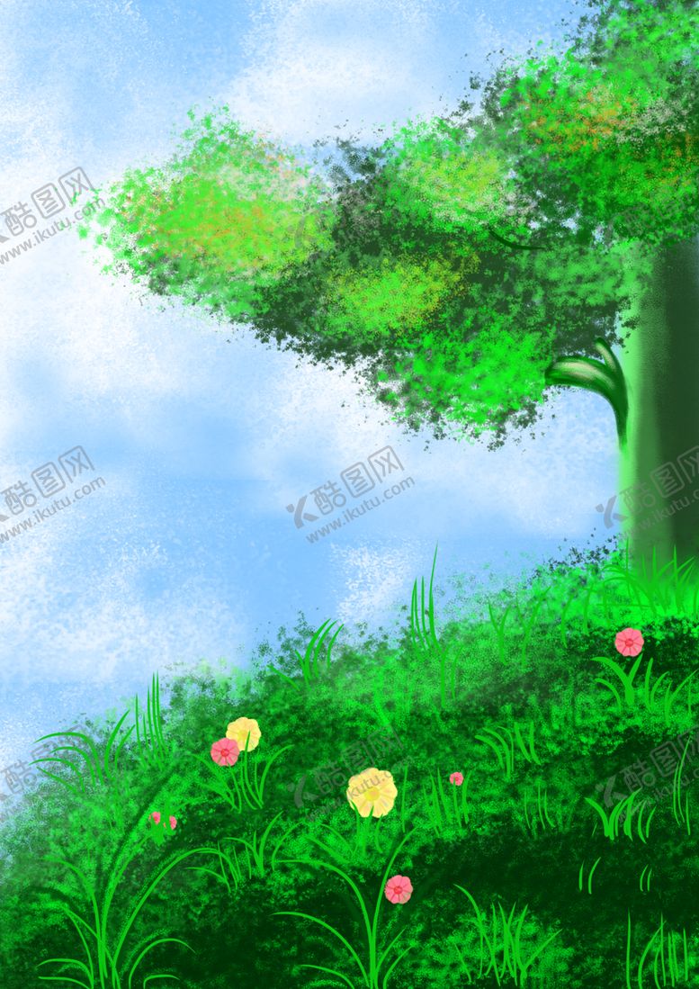 编号：33178909221521504196【酷图网】源文件下载-树插画背景图