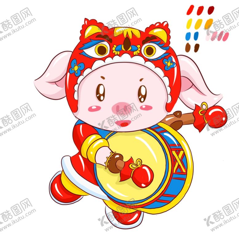 编号：93702009200644177692【酷图网】源文件下载-卡通猪喜庆猪