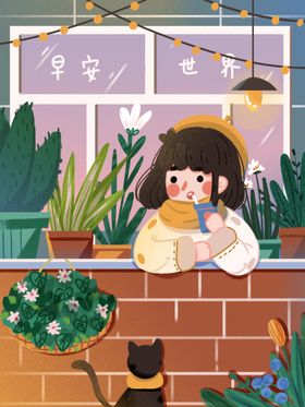 创意卡通插画图案