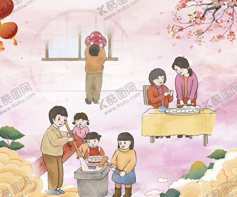 编号：19033302011151029723【酷图网】源文件下载-包饺子背景