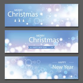 圣诞新年横幅设计模板
