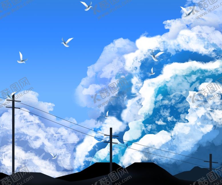 编号：49605209260718081362【酷图网】源文件下载-天空插画