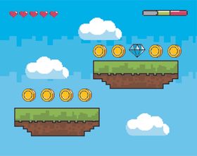 复古像素风游戏场景插画