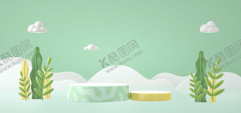 编号：63249509251919558350【酷图网】源文件下载-绿色C4D