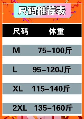 编号：23845009230714376829【酷图网】源文件下载-宝宝服饰尺码表