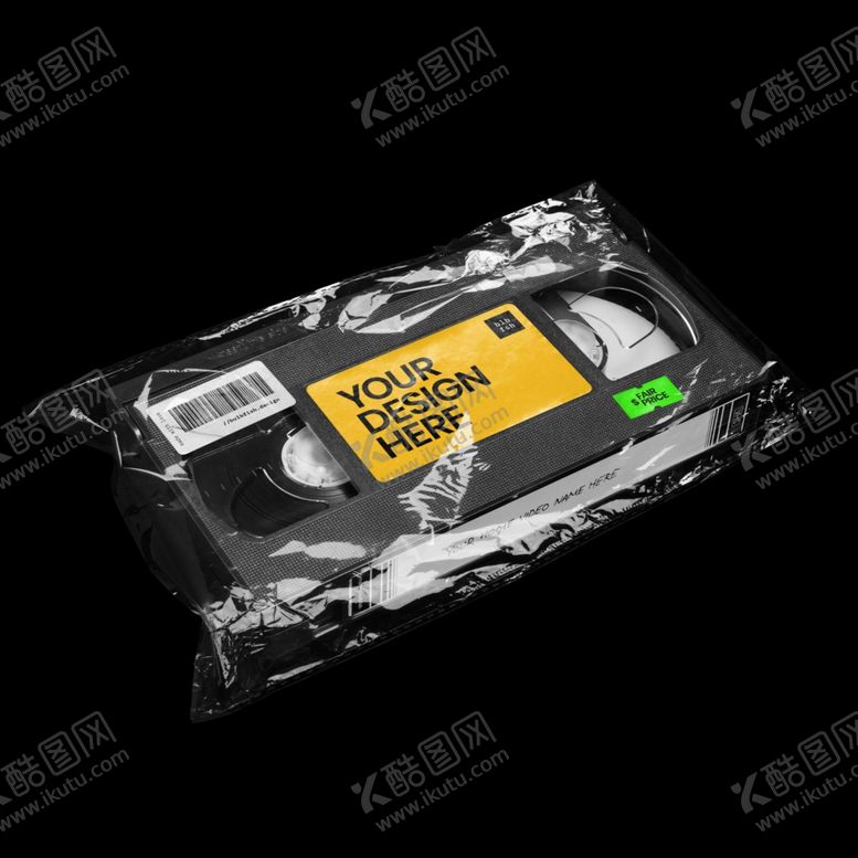 编号：54558307010647406089【酷图网】源文件下载-复古磁带包装贴图样机
