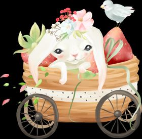 可爱小兔子花车