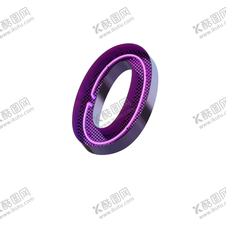 编号：46597205010705227255【酷图网】源文件下载-高清立体紫色霓虹灯字母元素
