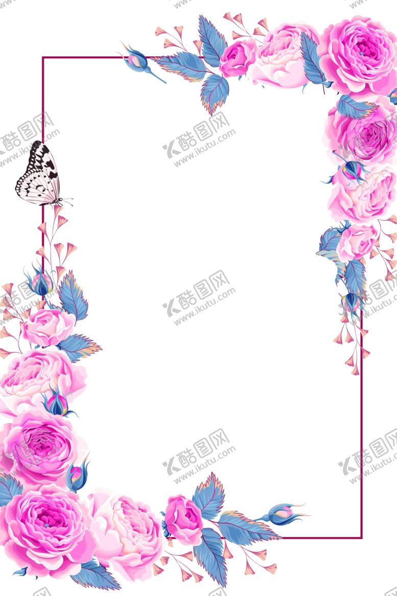编号：52607305161207354628【酷图网】源文件下载-花朵边框