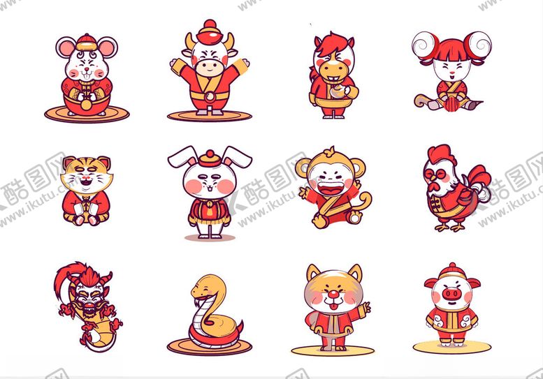 编号：20373104052053146771【酷图网】源文件下载-12生肖