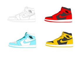 AJ1鞋子卡通图