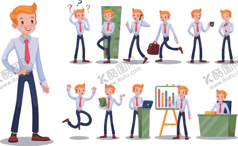 编号：44791610282259342625【酷图网】源文件下载-卡通精英人物