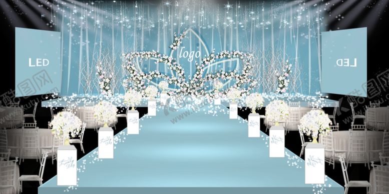 编号：98116709271421577968【酷图网】源文件下载-蓝色婚礼