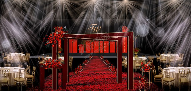 编号：34748109172041348728【酷图网】源文件下载-黑红大气婚礼效果图照片