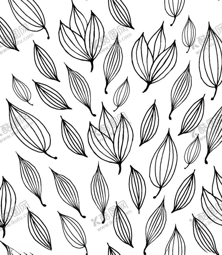 编号：57054109220739503482【酷图网】源文件下载-黑白简约线条植物绘画