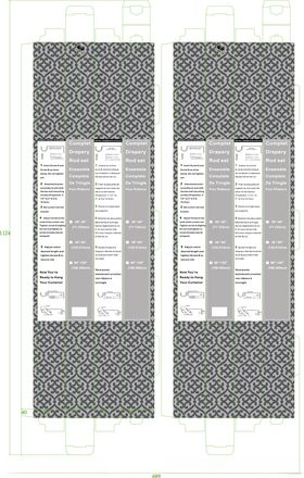 窗帘杆包装盒展开图平面图