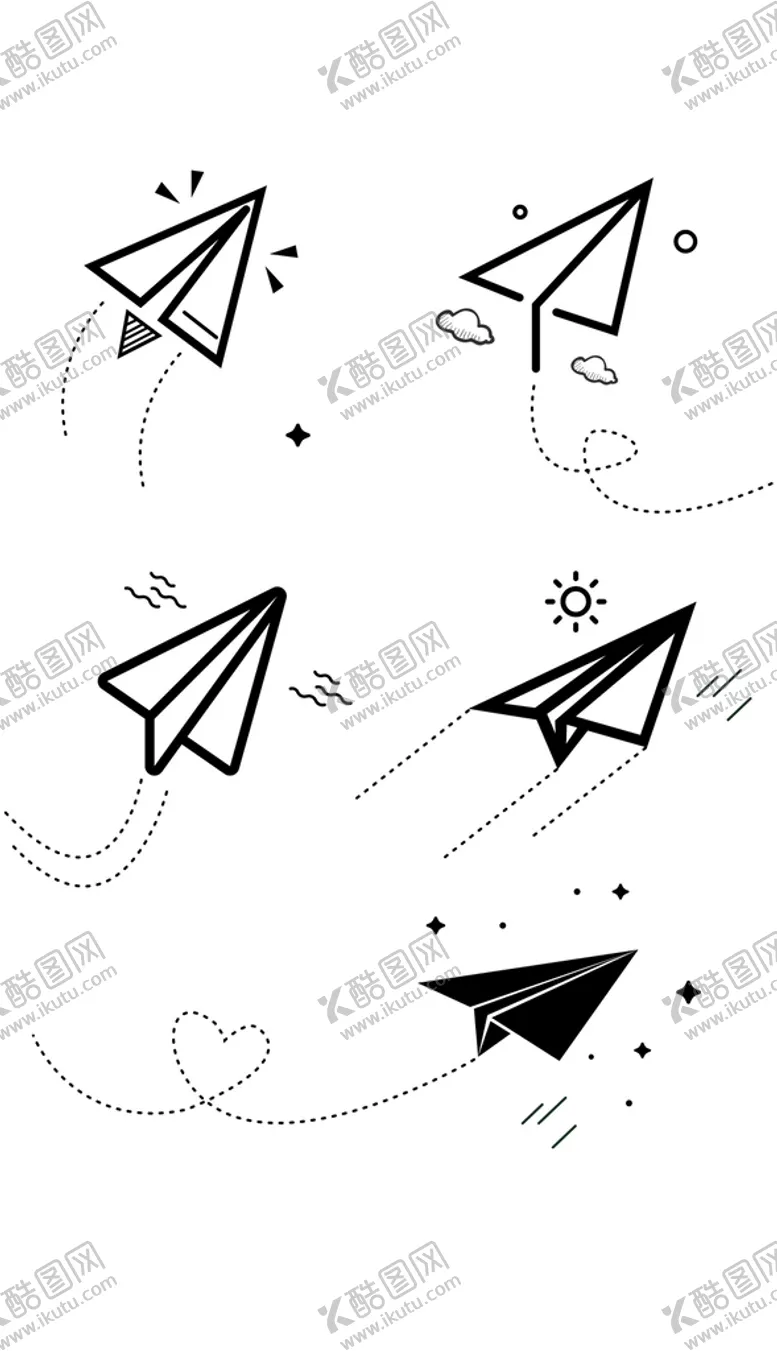 编号：74259009182125081245【酷图网】源文件下载-矢量纸飞机折纸飞机童年