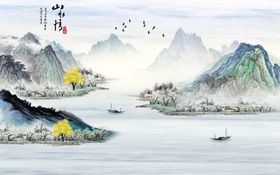 山水情山水画