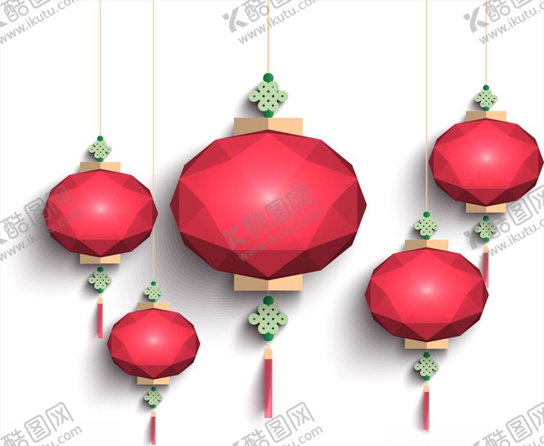 编号：65466510052358099069【酷图网】源文件下载-矢量多边灯笼素材
