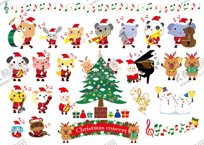 编号：14512711021537191214【酷图网】源文件下载-圣诞卡通元素贴纸集合