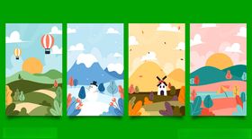 清新田园风动物插画组图