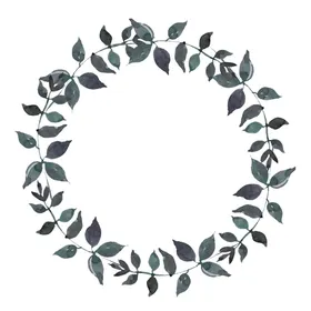 水彩花环墨纹背景纹