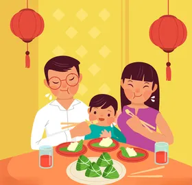 卡通粽子糯米端午节节日传统食物