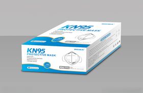 KN95口罩蓝色简约包装设计