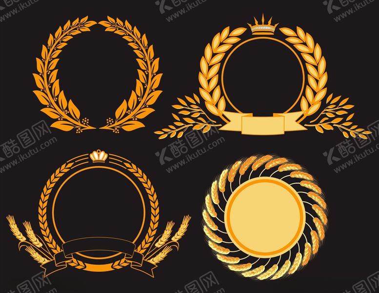 编号：59117510010159034364【酷图网】源文件下载-麦穗矢量素材