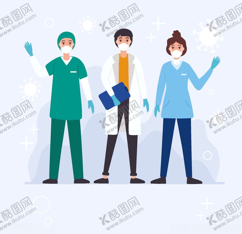 编号：28251509161438053705【酷图网】源文件下载-矢量卡通医护人物
