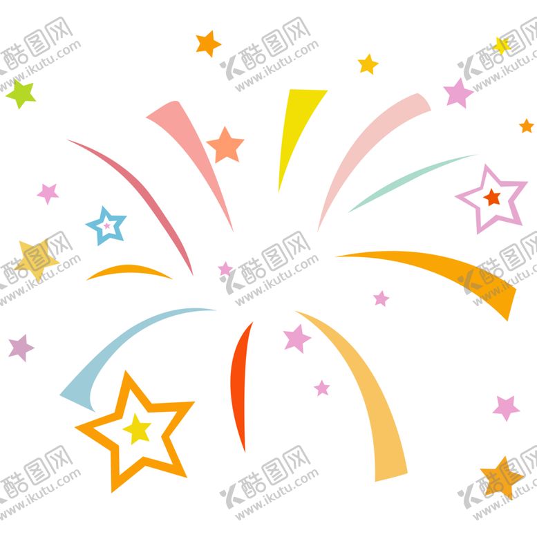 编号：93251407121538416453【酷图网】源文件下载-彩色礼花烟花卡通图形