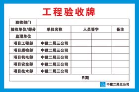 工程验收牌