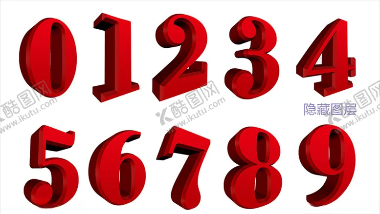 编号：17530806232219183962【酷图网】源文件下载-红色立体数字
