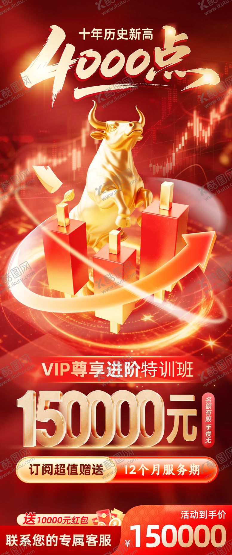 编号：82085101120013101900【酷图网】源文件下载-红金色系证券股票金融类服务介绍海报