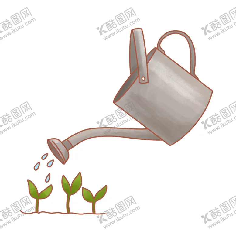 编号：39186502112223477218【酷图网】源文件下载-卡通水壶和树苗