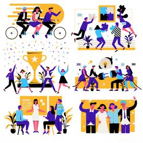 多样生活场景插画