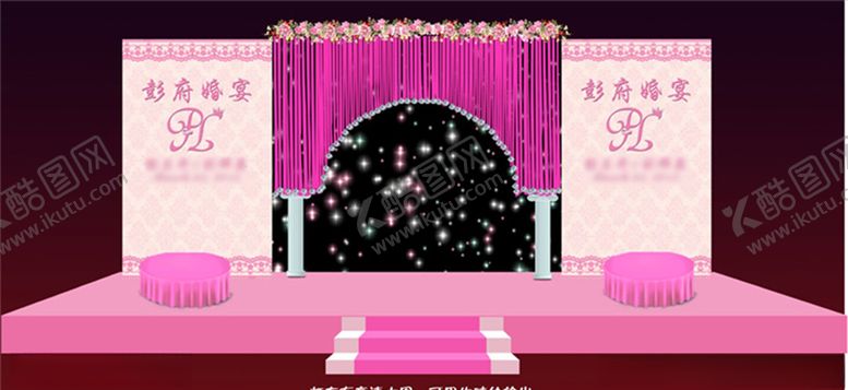 编号：65645906252206411730【酷图网】源文件下载-婚礼现场舞台迎宾区场景布置