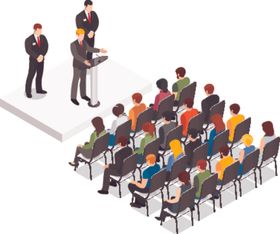 商务人士办公下载背景文件开会
