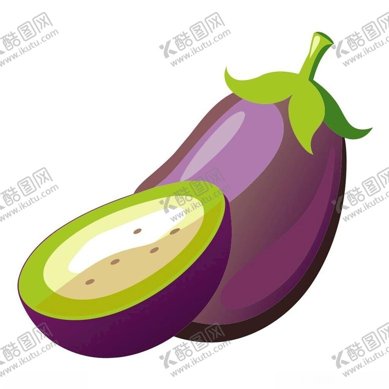 编号：99319502250505121688【酷图网】源文件下载-茄子剖面素材
