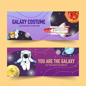 太空主题服饰宣传横幅