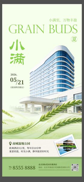 酒店地产企业小满24节气营销活动海报
