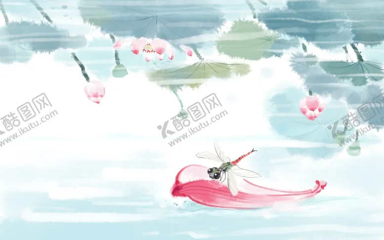 编号：29817206261545024205【酷图网】源文件下载-荷花插画