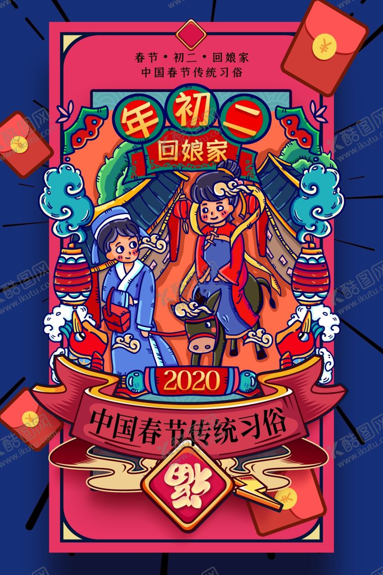 编号：79321009121911511453【酷图网】源文件下载-大年初二海报