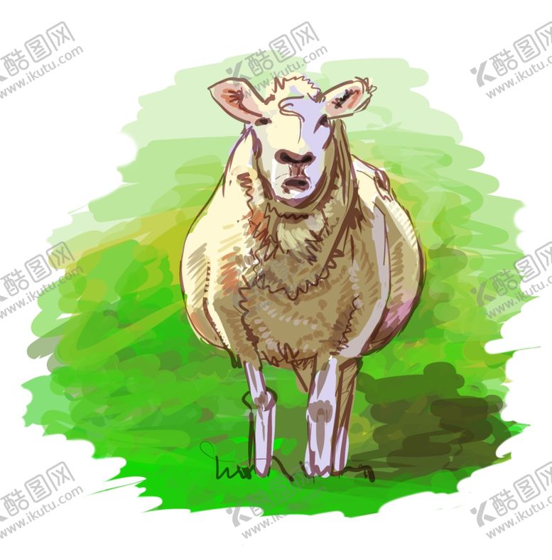 编号：15876609250138405992【酷图网】源文件下载-绵羊插画素材