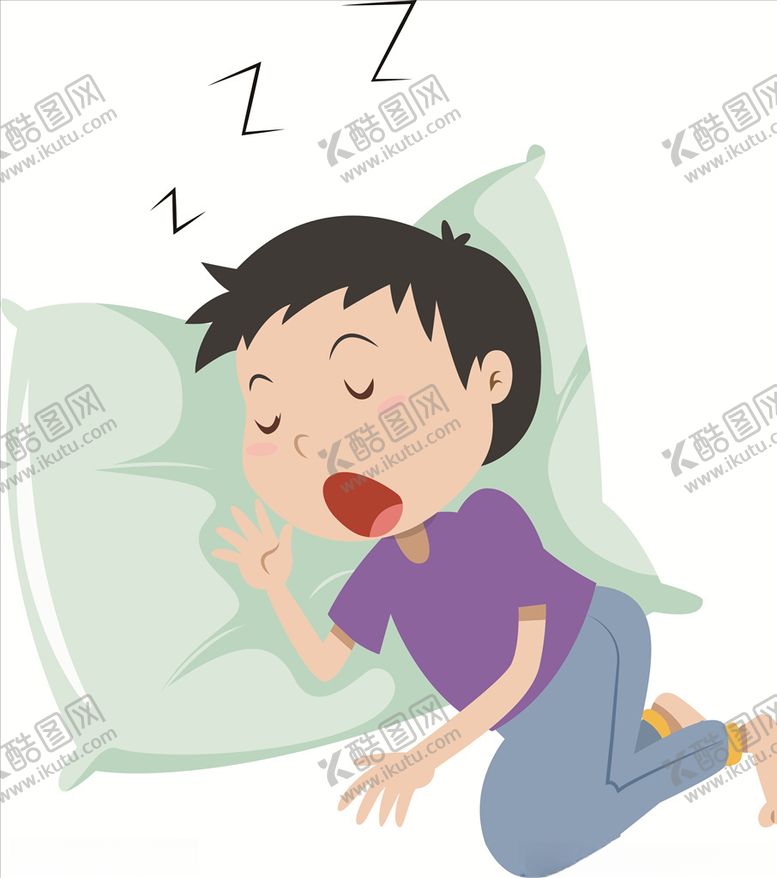 编号：79346611010232538794【酷图网】源文件下载-躺在枕头上睡觉的男孩